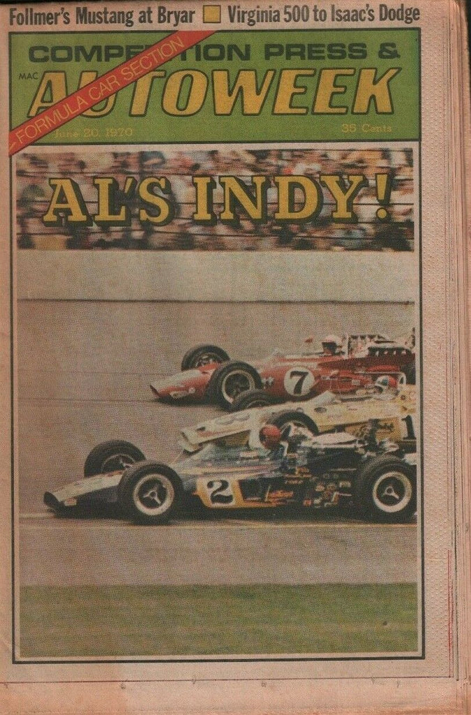 Autoweek June 20 1970 Al Unser Bruce McLaren w/ML 032619DBE