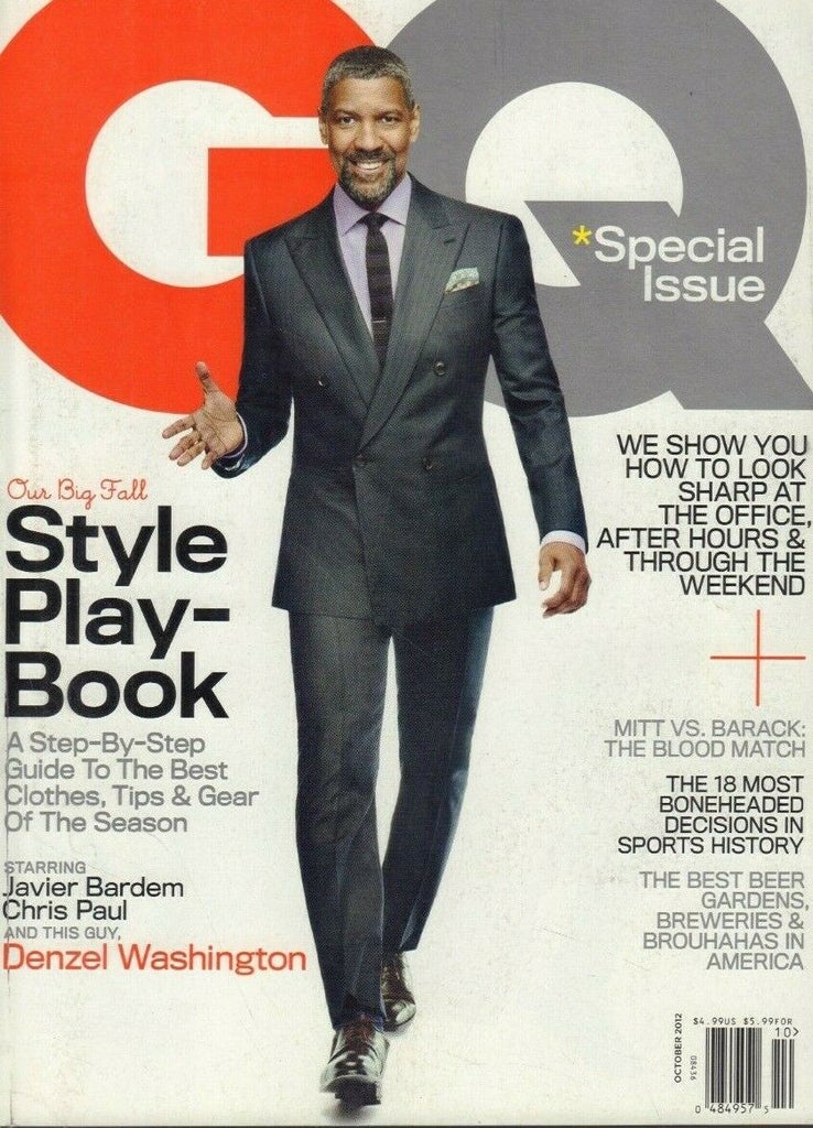 GQ October 2012 Denzel Washington Javier Bardem Chris Paul 022019DBE