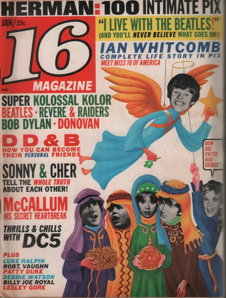16 Magazine January 1966 The Beatles Sonny & Cher Ian Whitcomb 093019AME3