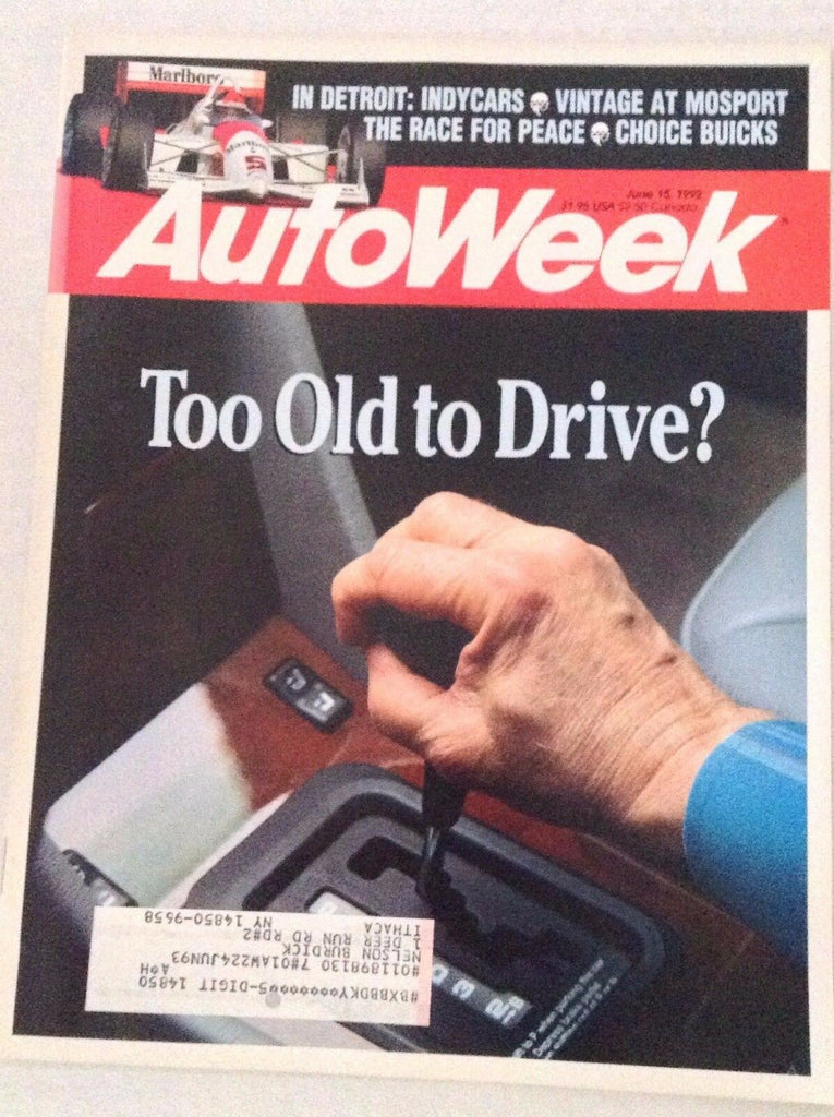 Autoweek Magazine Bill France Denise McCluggage June 15, 1992 011617rh