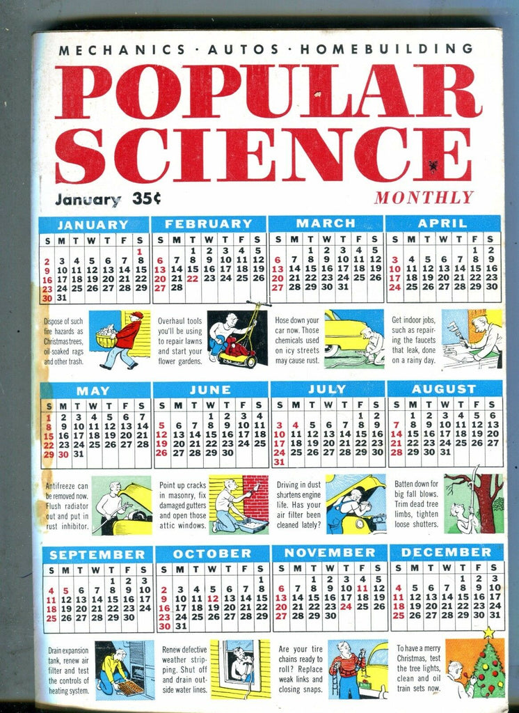 Popular Science Magazine January 1955 Calendar Cover 071017nonjhe