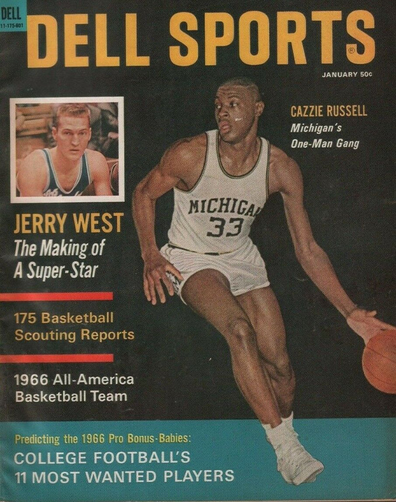 Dell Sports January 1966 Cazzie Russell Jerry West Wilt Chamberlain 050819DBE