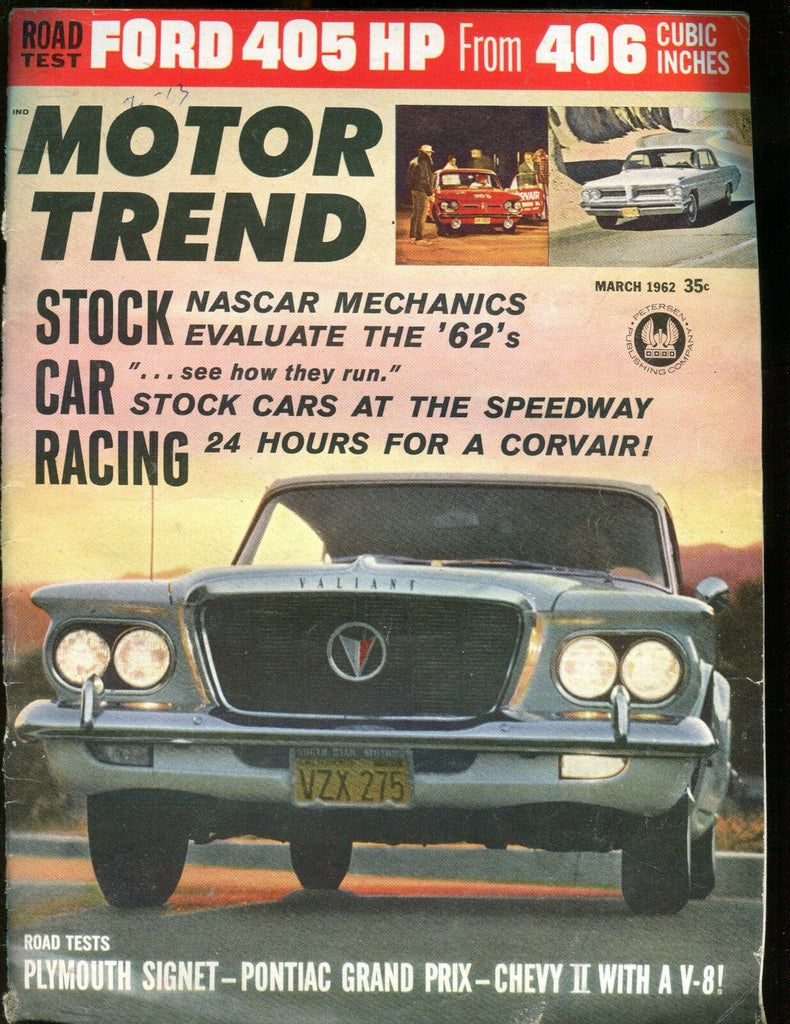 Motor Trend Magazine March 1962 Plymouth Signet Ex No ML 011217jhe