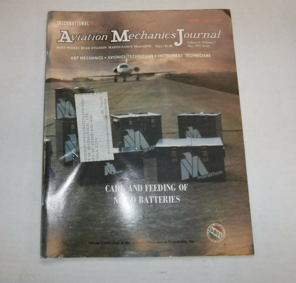 Aviation Mechanics Journal Magazine Nicad Batteries May 1977 FAA 110216R