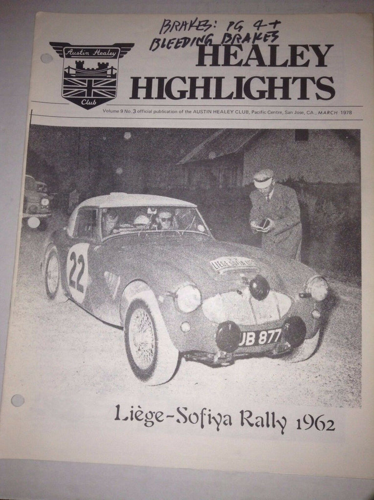 Healey Highlights Magazine Liege Sofiya Rally 1962 march 1978 040117NONRH