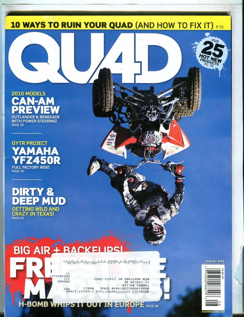 Quad Magazine August 2009 Freestyle Yamaha EX w/ML 032817nonjhe