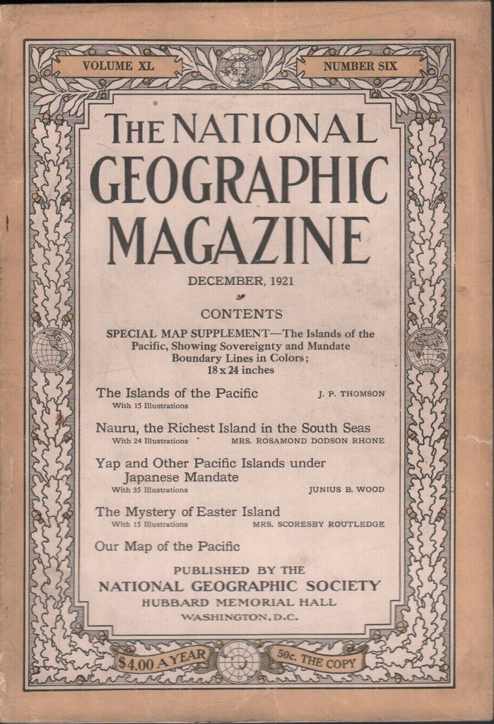 National Geographic December 1921 The Islands of The Pacific 020617DBE2