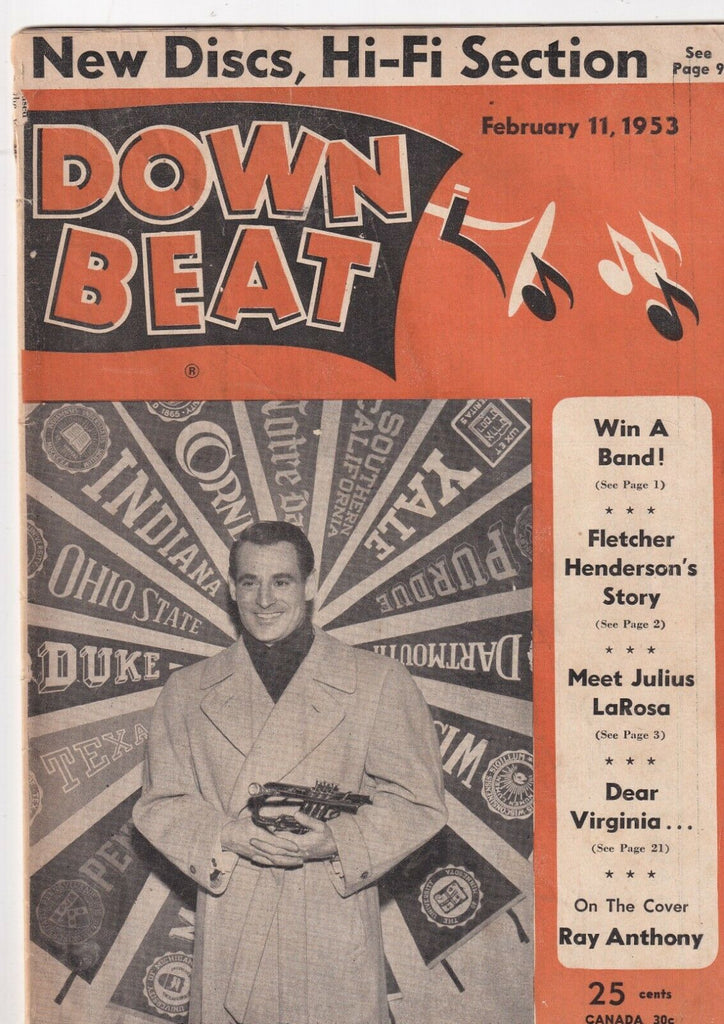 Down Beat Mag Ray Anthony Fletcher Henderson February 11, 1953 101219nonr