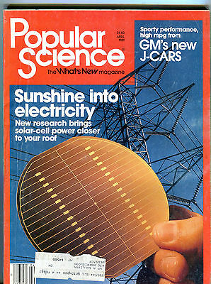 Popular Science Magazine April 1981 Sunshine Into Electricity VG 032416jhe
