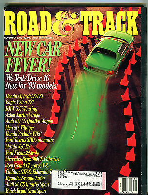 Road & Track Magazine November 1992 New Car Fever! EX 071916jhe
