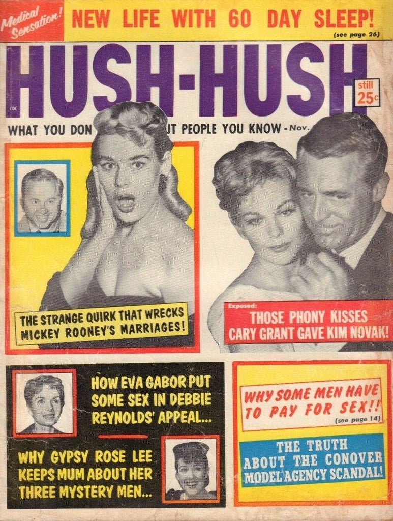 Hush-Hush November 1959 Mickey Rooney Cary Grant Gypsy Rose 012519DBE
