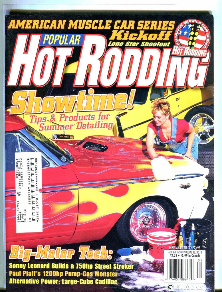 Popular Hot Rodding Magazine August 1998 Big-Motor Tech EX w/ML 050617nonjhe