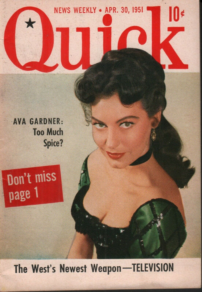 Quick News Weekly April 30 1951 Ava Gardner Cheesecake Pin Up 070819AME