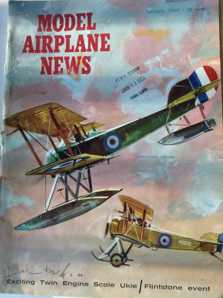 Model Airplane News Magazine Sopwith Baby Seaplane February 1964 082317nonrh