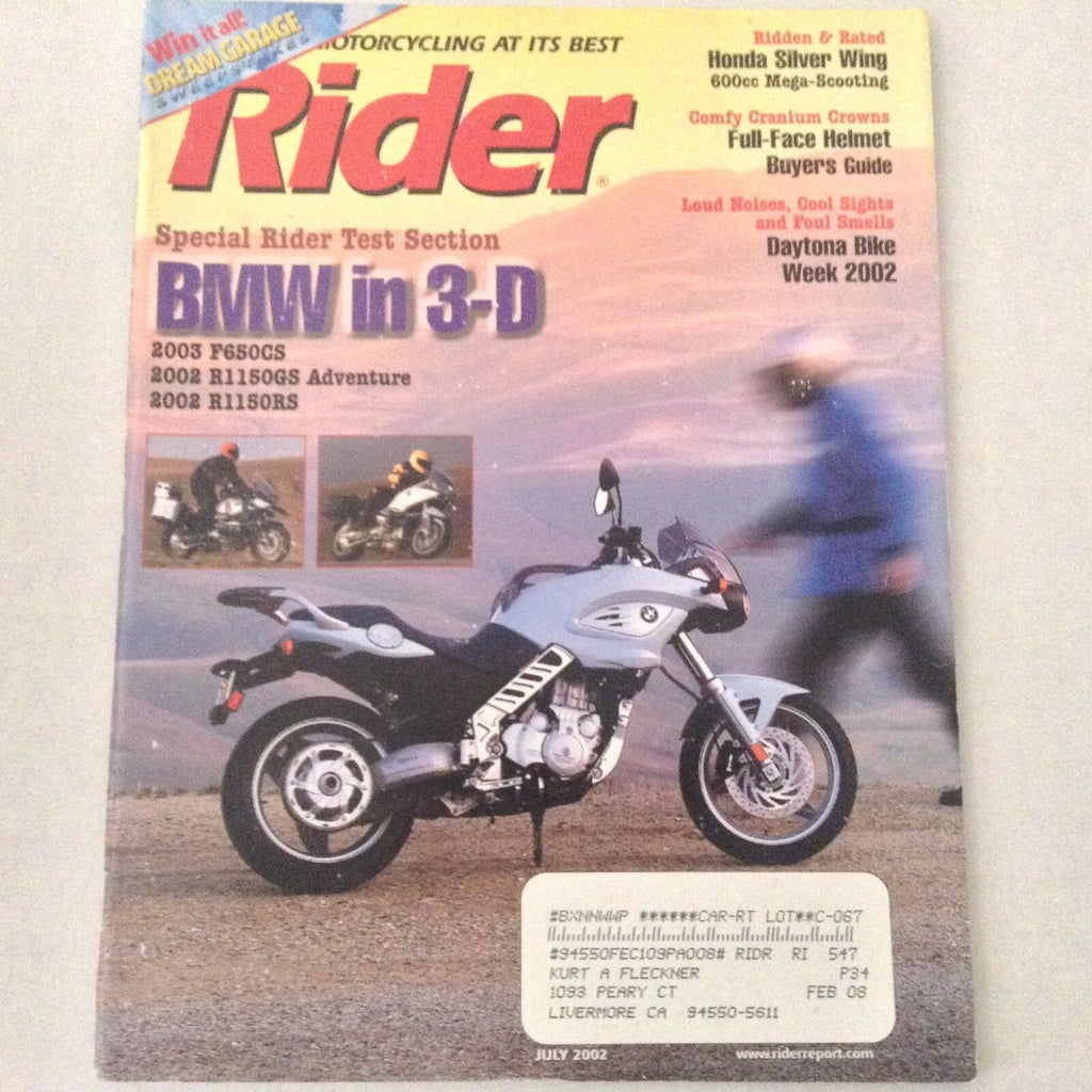 Rider Magazine BMW In 3-D F650CS & R1150GS July 2002 061017nonrh