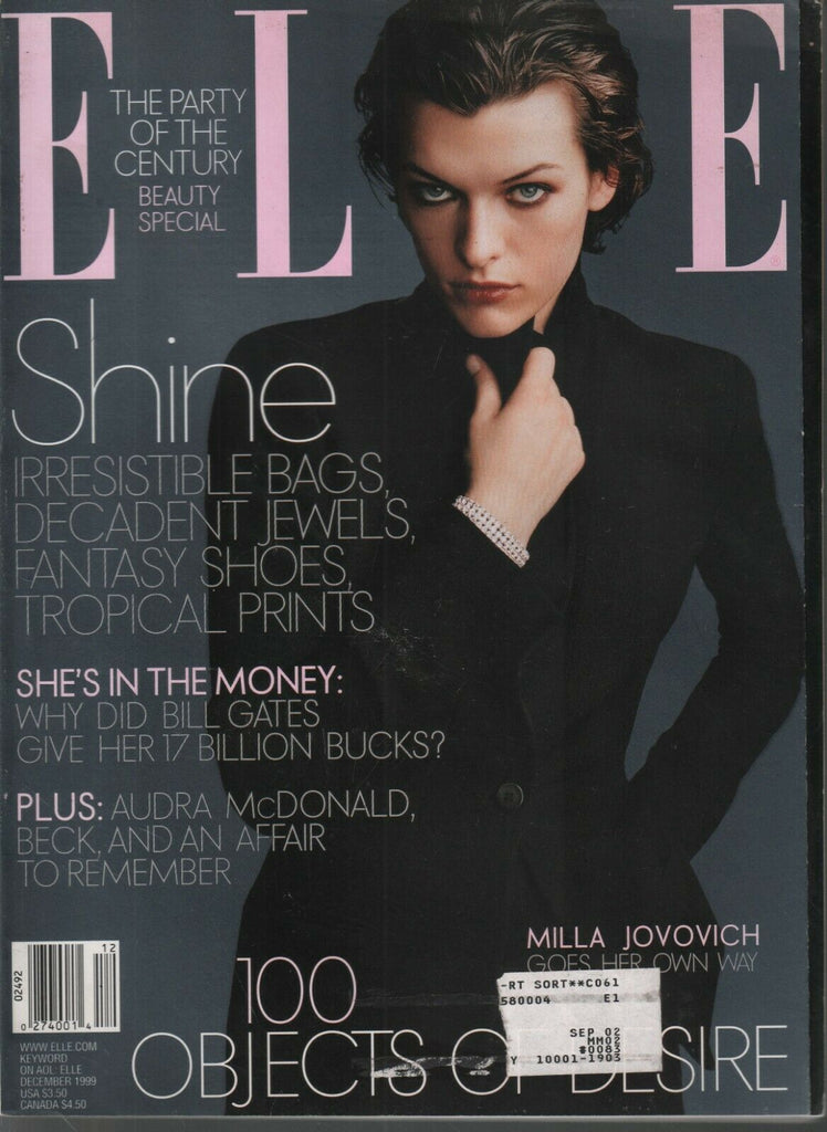 Elle Fashion Magazine December 1999 Milla Jovovich Audra McDonald 101620ame