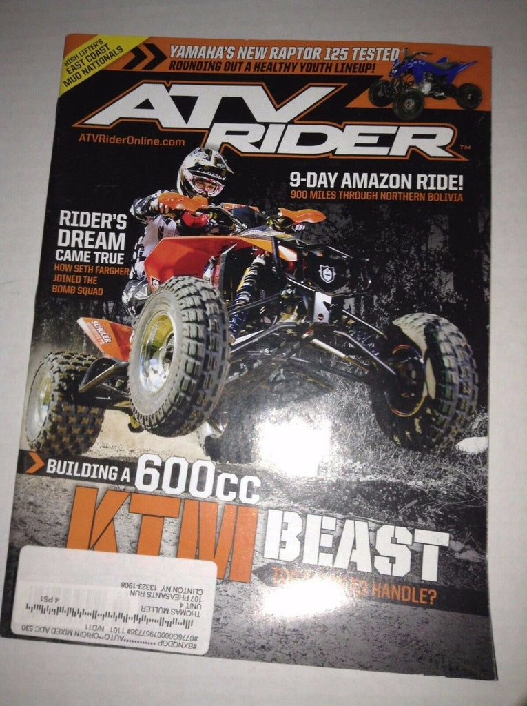 ATV Rider Magazine KTM Beast Seth Fargher January/February 2011 040117NONRH