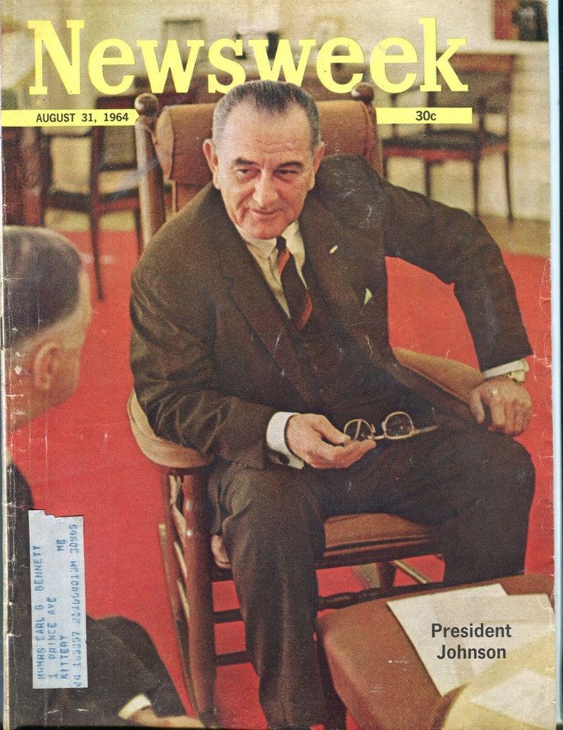 Newsweek Magazine August 31 1964 Lyndon Johnson VG w/ML 050717nonjhe