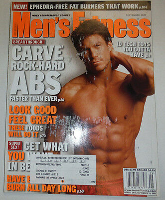 Men's Fitness Magazine Rock Hard Abs & Foods That Do It September 2003 030615R