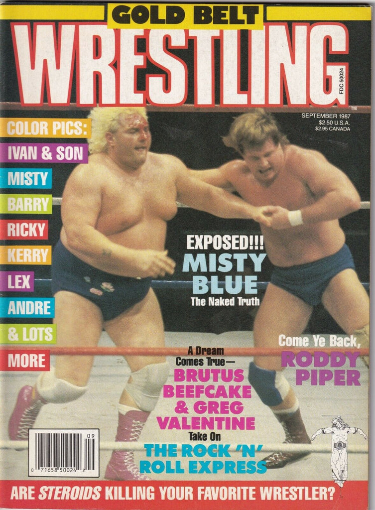 Gold Belt Wrestling Misty Blue Brutus Beefcake September 1987 052219nonr