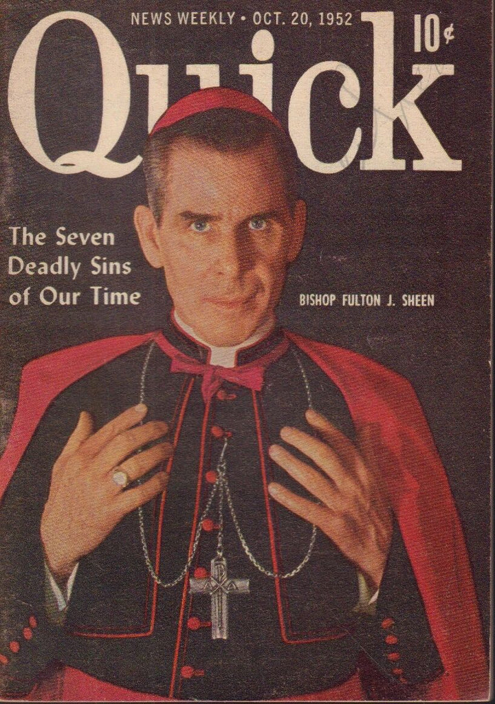 Quick News Weekly October 20 1952 Fulton J Sheen Cheesecake Pin Up 091318AME