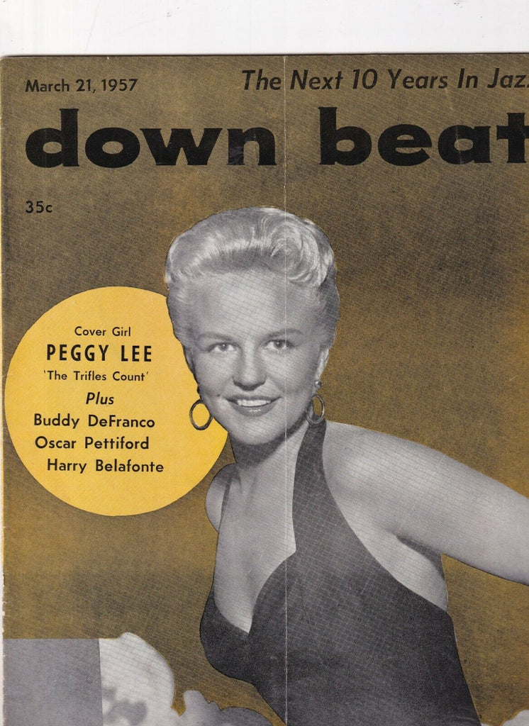 Down Beat Mag Peggy Lee Buddy DeFranco Oscar Pettiford March 21, 1957 101219nonr