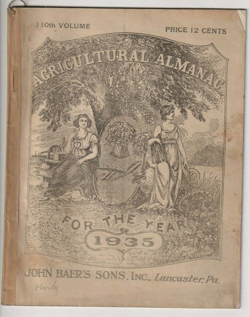 Agriculture Almanac Lancaster, PA 110th Volume 1935 022420nonr