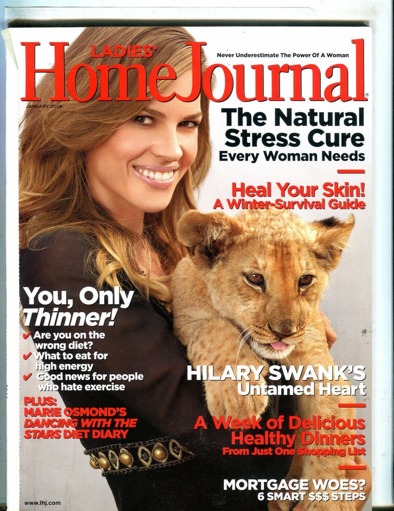 Ladies' Home Journal Magazine January 2008 Hilary Swank EX No ML 051117nonjhe