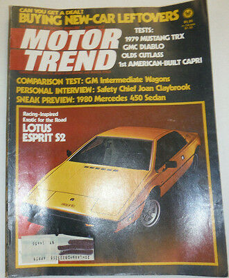 Motor Trend Magazine 1979 Mustang TRX August 1978 123014R2