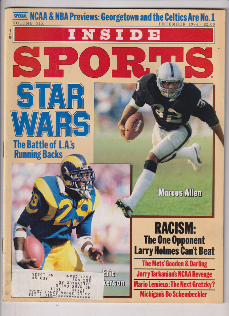 Inside Sports Mag Marcus Allen Eric Dickerson December 1984 011120nonr