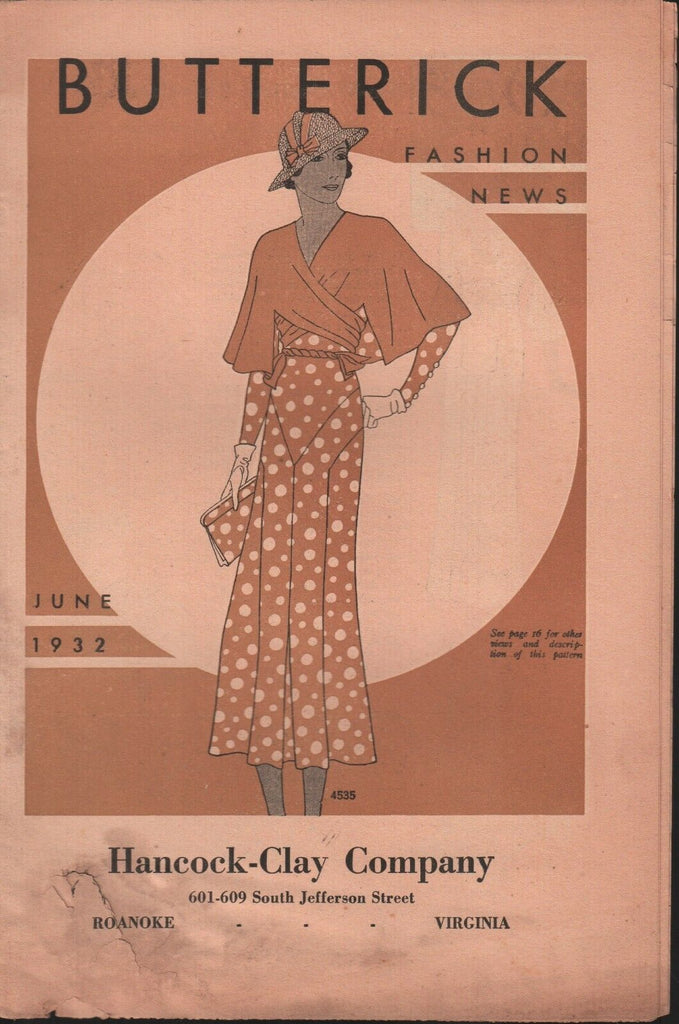 Butterrick Fashion News June 1932 Hancock-Clay Co 111418AME
