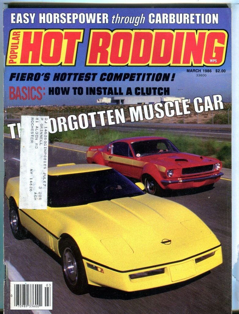 Popular Hot Rodding Magazine March 1986 Fiero EX w/ML 031717nonjhe
