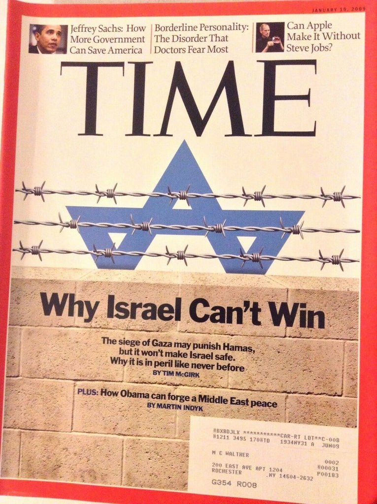 Time Magazine Why Israel Can't Win January 19, 2009 081017nonrh