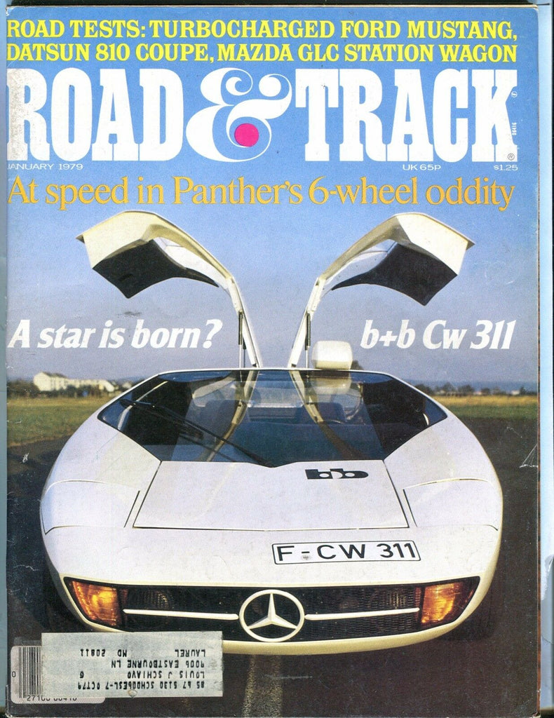 Road & Track Magazine January 1979 b+b Cw 311 EX w/ML 031317nonjhe