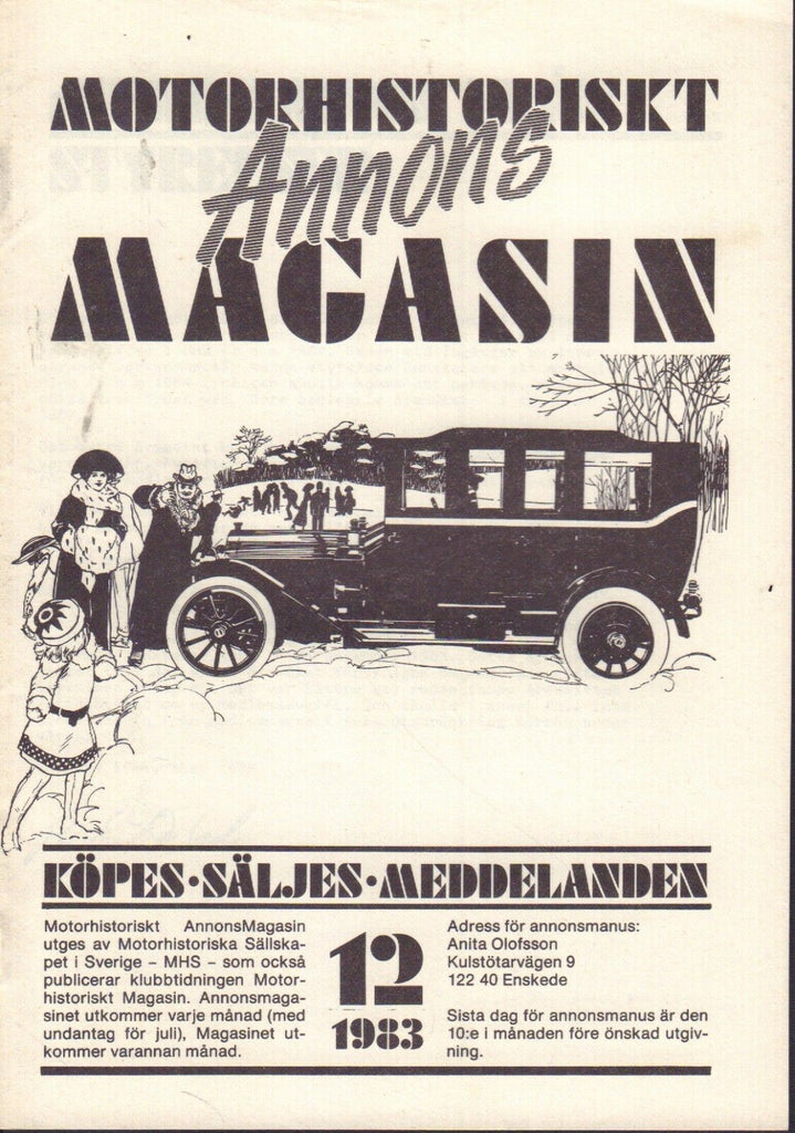 Motorhistoriskt Magasin Annons Swedish Car Magazine 12 1983 Nash 032717nonDBE