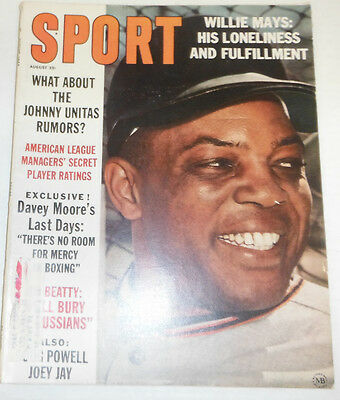 Sport Magazine Willie Mays & Johnny Unitas & Moore August 1963 NO ML 072914R