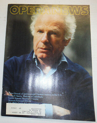 Opera News Magazine Peter Brook & Controversial Carmen September 1983 032315R