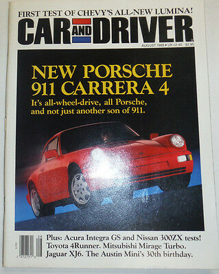 Car And Driver Magazine New Porsche 911 Carrera 4 August 1989 NO ML 012115R