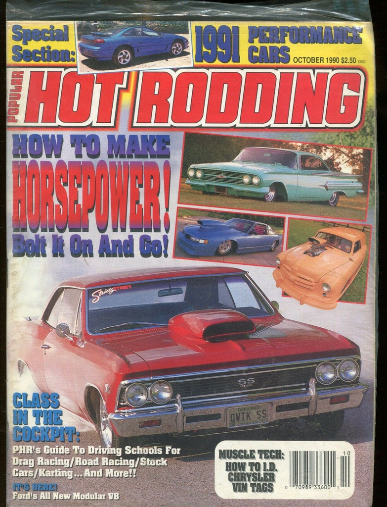 Popular Hot Rodding Magazine October 1990 Horsepower! EX No ML 113016jhe