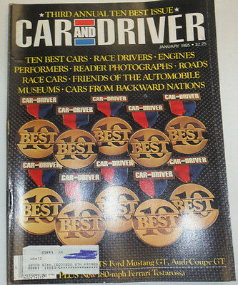 Car And Driver Magazine Ten Best Cars & Race Drivers January 1985 123014R2