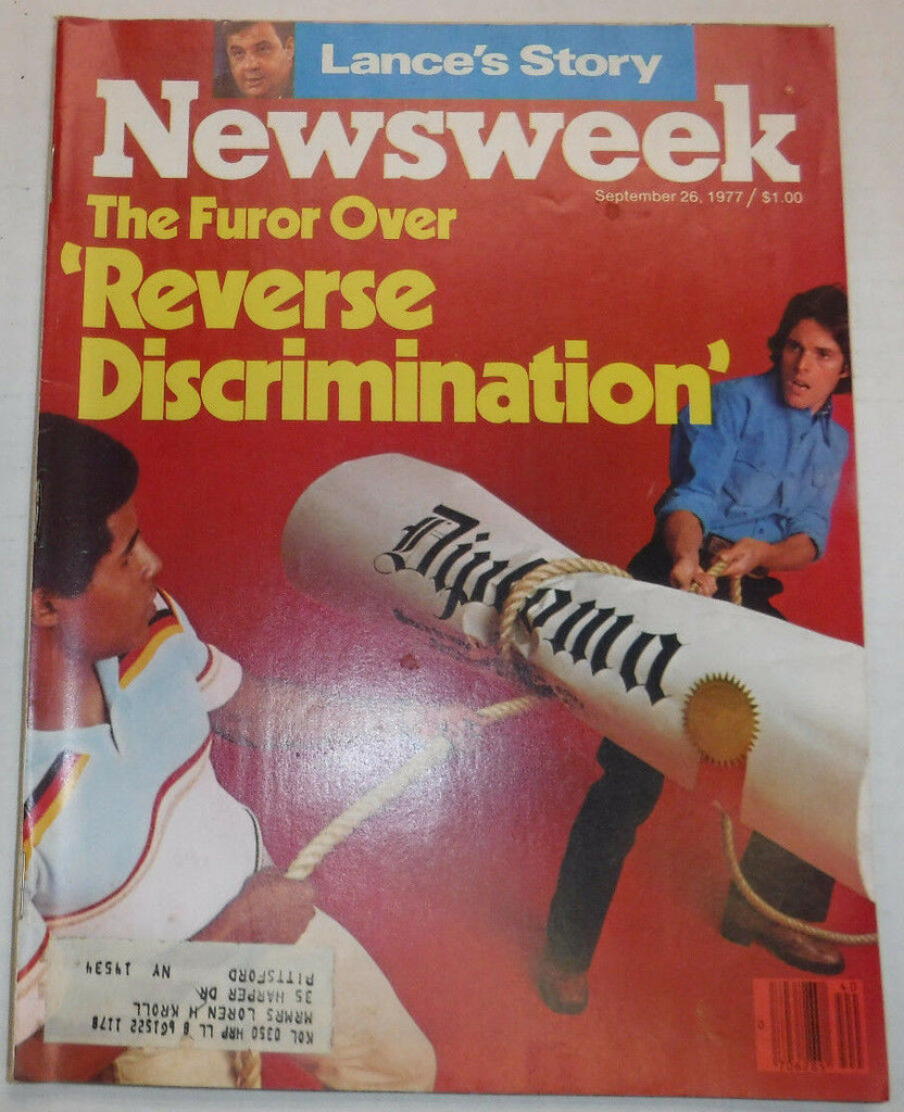 Newsweek Magazine Reverse Discrimination September 26, 1977 100616R