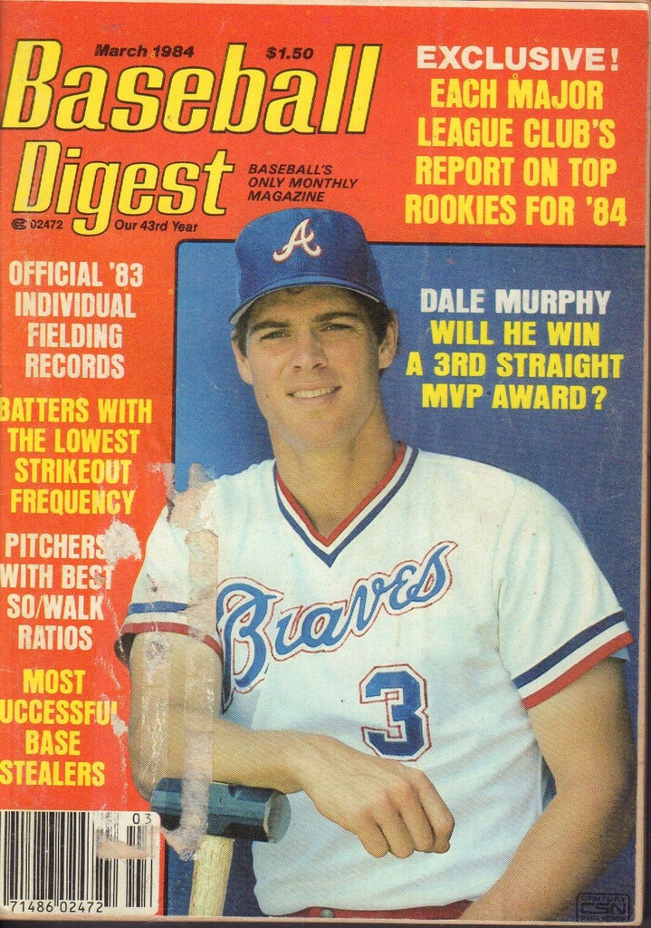 Baseball Digest Magazine March 1984 Dale Murphy 072417nonjhe