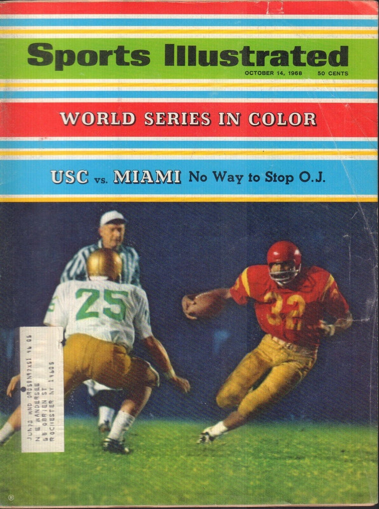 Sports Illustrated October 14 1968 O.J. Simpson USC vs Miami w/ML 082918AME