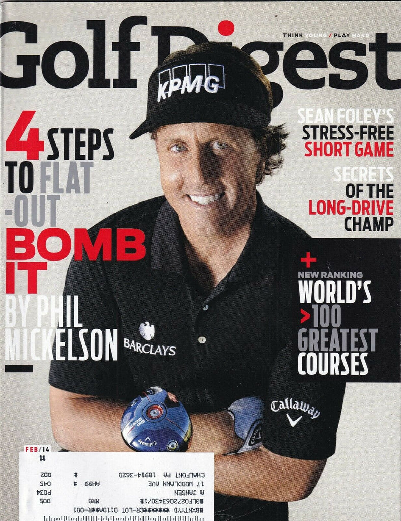 Golf Digest Magazine Phil Mickelson Sean Foley February 2014 102119nonr