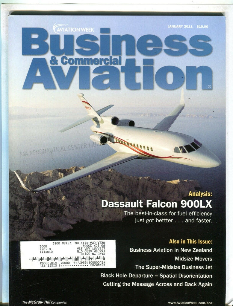 Business & Commercial Aviation Magazine Jan. 2011 EX w/ML FAA Library 102016jhe