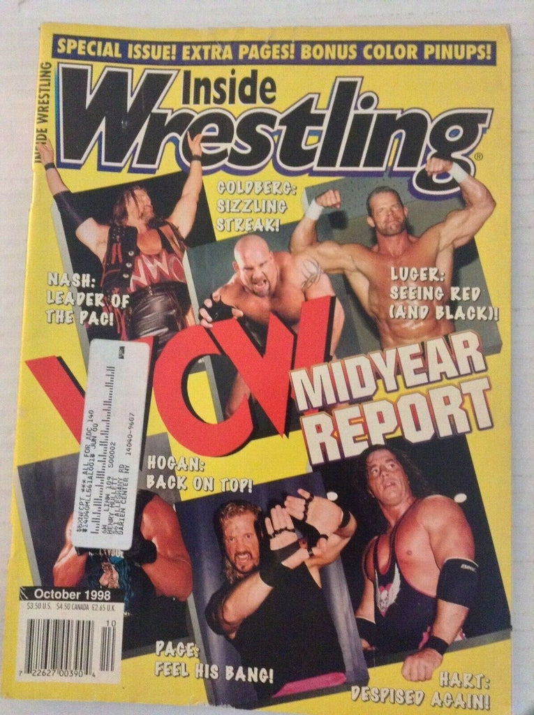 Inside Wrestling Magazine Goldberg DDP Bret Hart October 1998 032719nonrh
