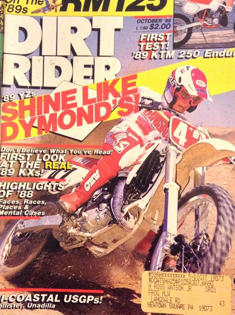 Dirt Rider Magazine The 1989 YZs October 1988 121017nonrh