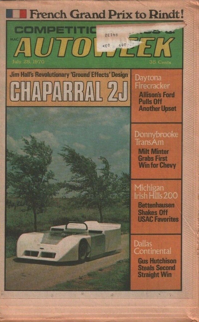 Autoweek July 25 1970 Jim Hall Gus Hutchison George Follmer w/ML 032619DBE