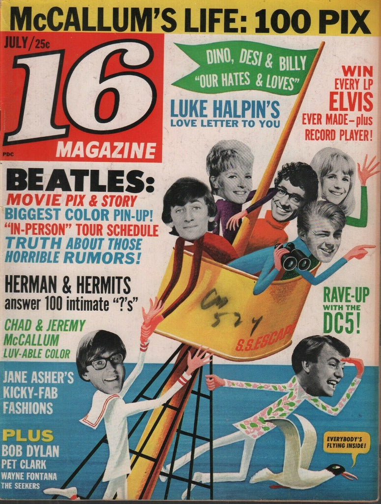 16 Magazine July 1965 The Beatles Elvis Presley Bob Dylan Jane Asher 100219AME