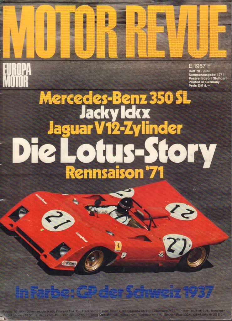 Motor Revue Summer 1971 Mercedes-Benz, Jaguar German Auto Magazine 051617nonDBE